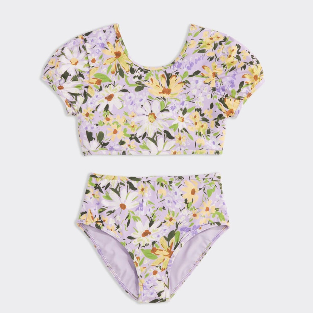 Vineyard Vines Girls Puff-Sleeve Bikini
